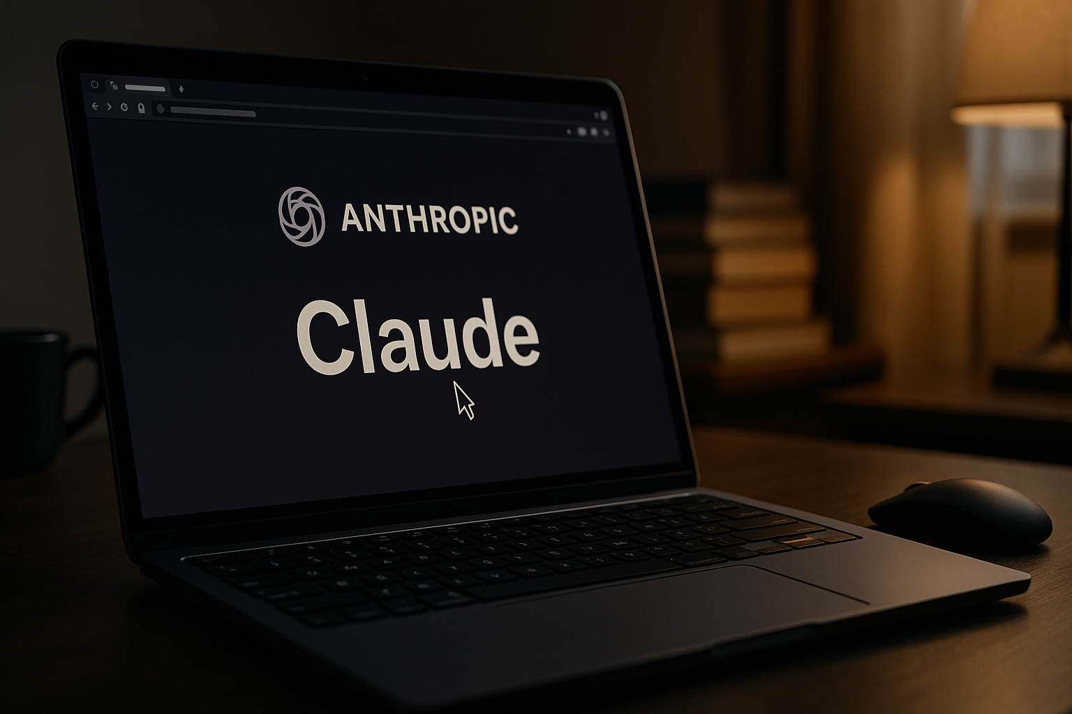 Anthropic Claude interface with autonomous cursor browsing the web