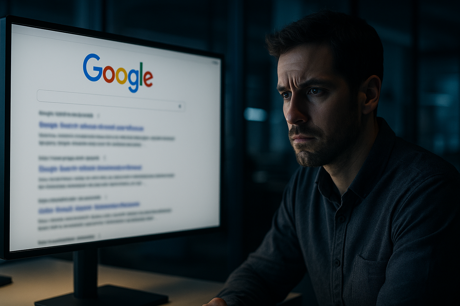 Google Search screen with AI-rewritten headlines