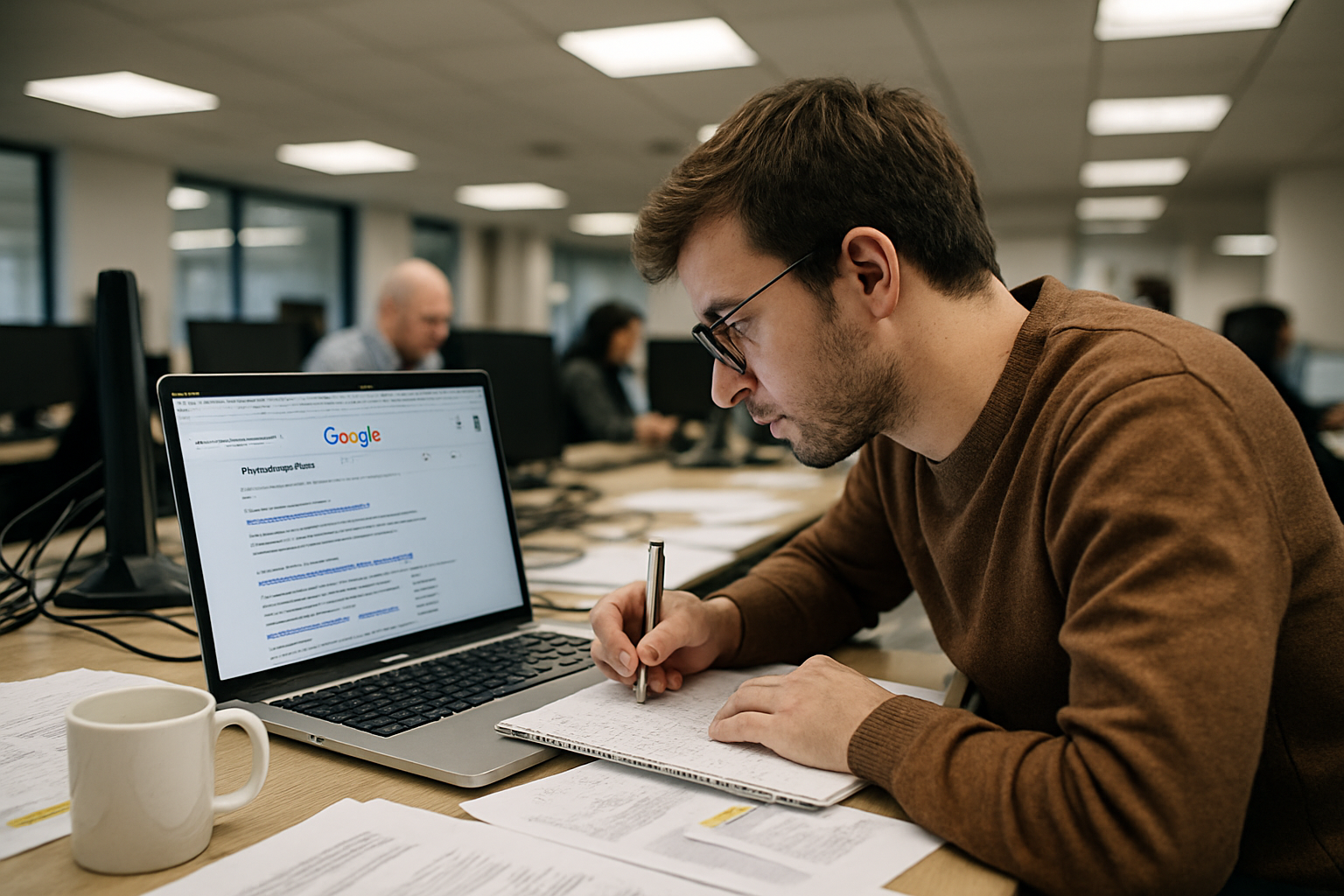 SEO analyst reviewing Google Search Console data on screen